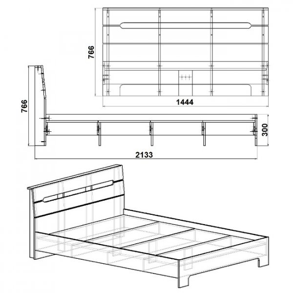 Кровать полуторная Стиль-140