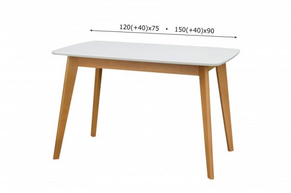 Стол обеденный Модерн 1500 бук натуральный/белый (Серия-Колибри)