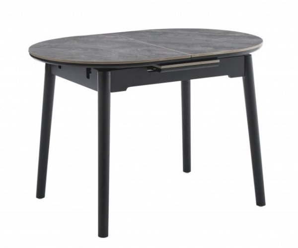 Стол обеденный Титан черный-керамика армани grey