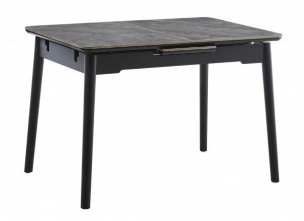 Стол обеденный Нептун черный-керамика армани grey
