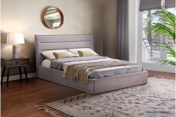 Кровать двухспальная 160*200 Оливия+механизм (светло-серая)