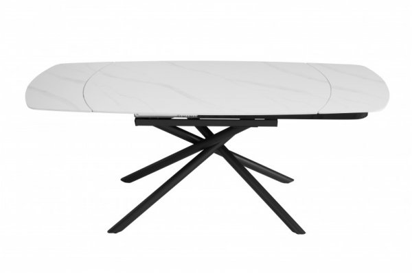 Стіл обідній Гатвік (чорний-кераміка білий)