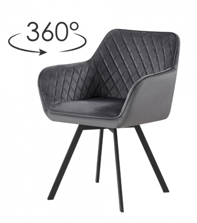 Стілець Імпульс (велюр-темно-сірий)