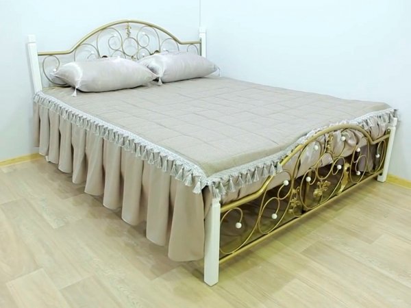 Ліжко двухспальне металеве на дерев'яних ногах Жозефіна 180 
