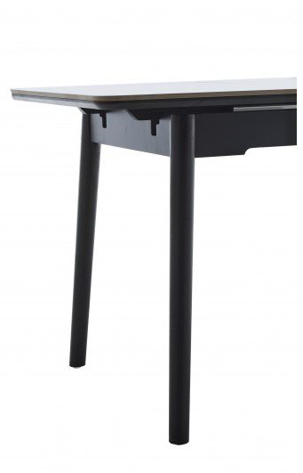 Стол обеденный Нептун черный-керамика армани grey