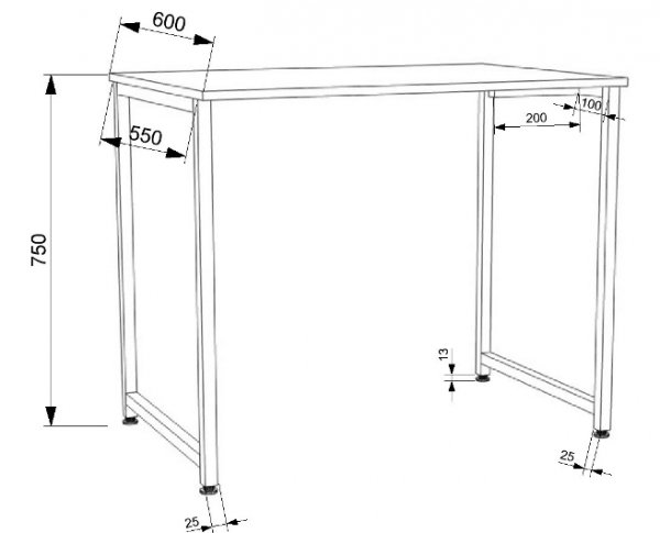 Стол письменный Лофт СПЛ-1 (900)