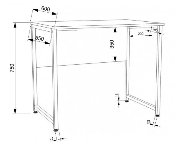 Стол письменный Лофт СПЛ-2 (1000)