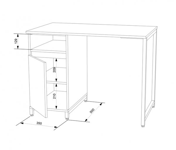 Стол письменный Лофт СПЛ-10 (1200)