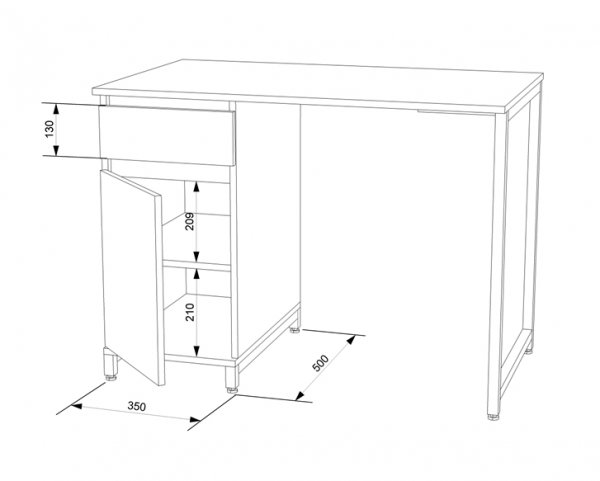 Стол письменный Лофт СПЛ-11 (1200)