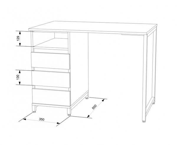Стол письменный Лофт СПЛ-12 (1200)
