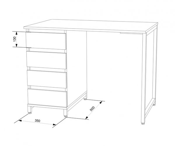 Стол письменный Лофт СПЛ-13 (1100)