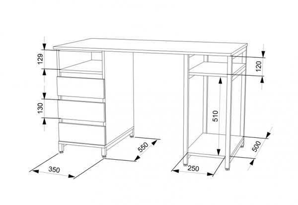 Стіл комп'ютерний Лофт СКЛ-6 (1500)