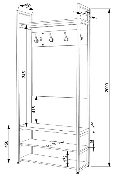 Прихожая Лофт ПЛ-1 (600)