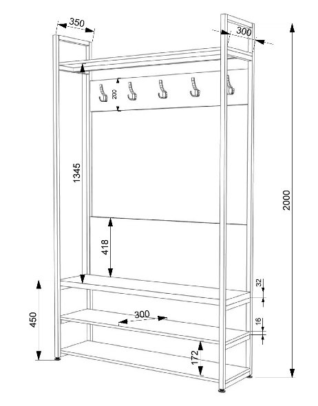 Прихожая Лофт ПЛ-2 (1200)