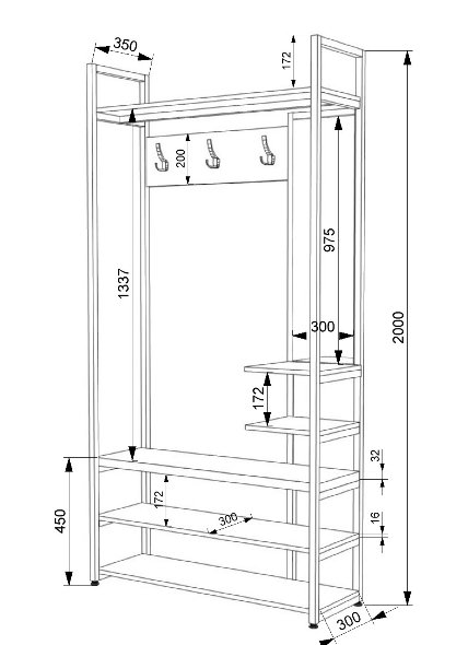 Передпокій Лофт ПЛ-3 (1100) 