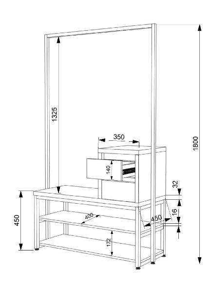 Прихожая Лофт ПЛ-11 (1100)