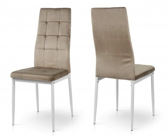 Стул Айс (белый-велюр мокрый песок)