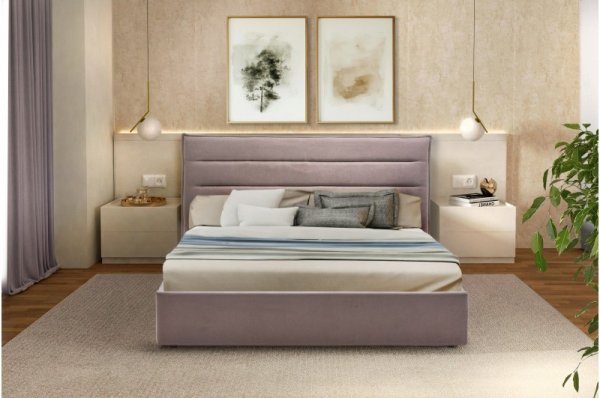 Кровать двухспальная 160*200 Оливия+механизм (бежевая)