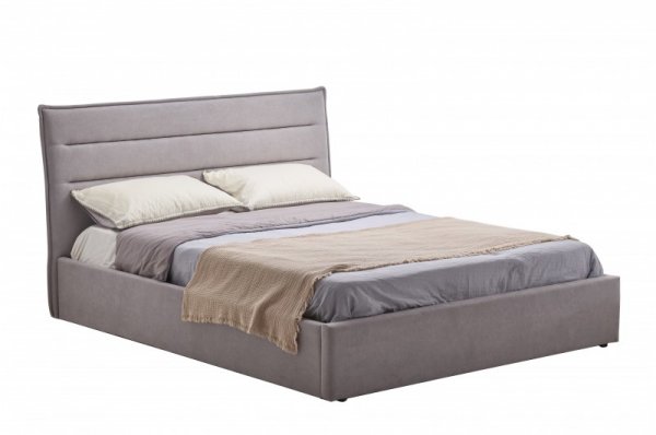 Кровать двухспальная 160*200 Оливия+механизм (светло-серая)