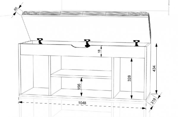 Тумба для взуття ТВД-55 