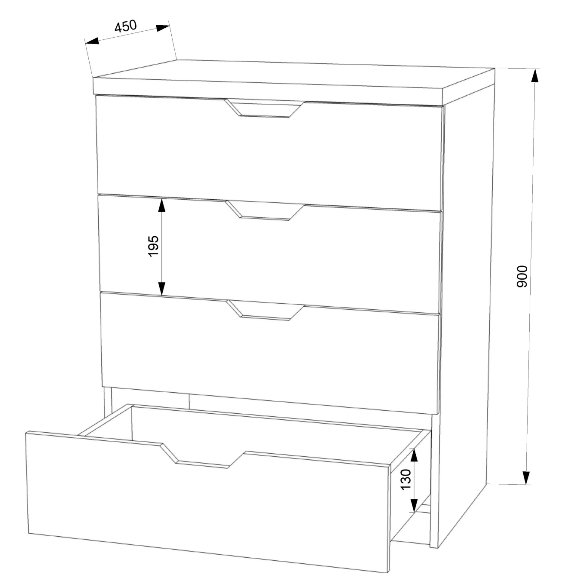 Комод-5 (600) МДФ