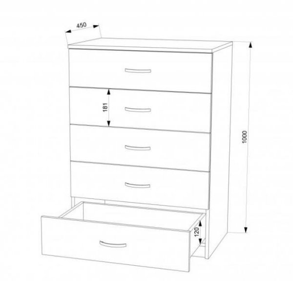 Комод-10 (600) МДФ
