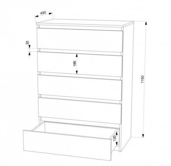 Комод-11 (900) МДФ