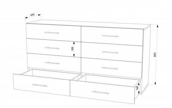 Комод-21 (1200) МДФ