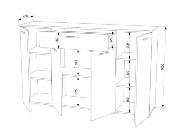 Комод-31 (1600) МДФ 
