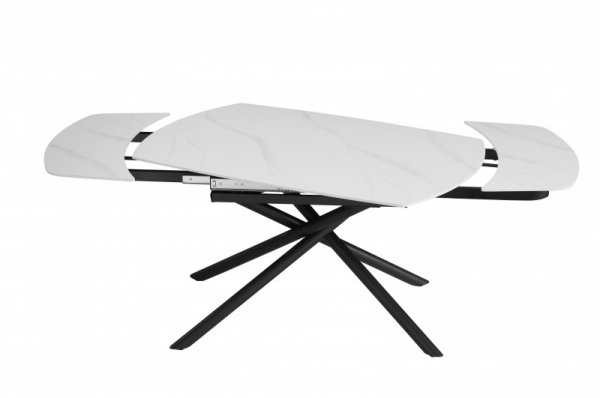 Стіл обідній Гатвік (чорний-кераміка білий)