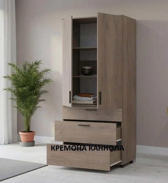 Шафа для одягу Торн 2Д/3Ш (полиці) 90*51,6*200