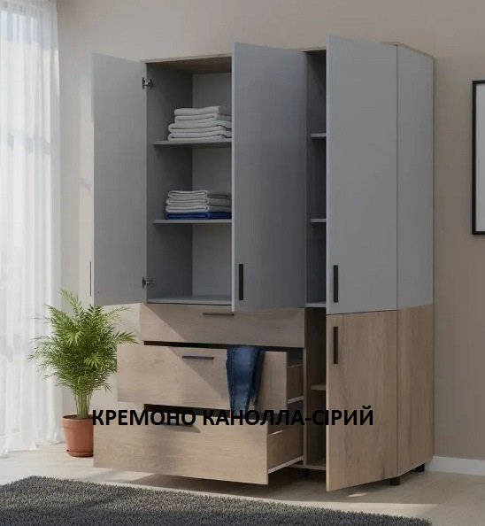 Шкаф для одежды Торн 3ДСП/3Ш (полки) 135*51,6*200