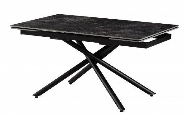 Стол обеденный Мелани (черный-керамика антрацит)